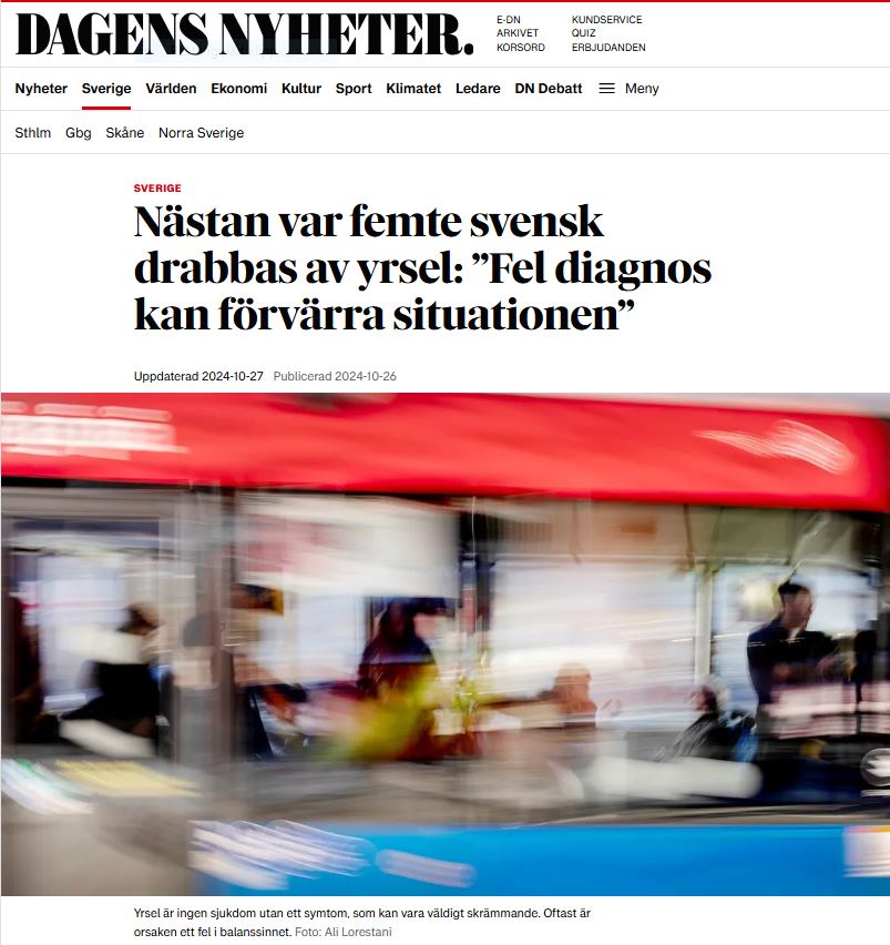 Dagens Nyheter om Yrsel intervju Christian Geisler